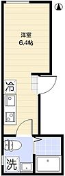 京急空港線 大鳥居駅 徒歩6分の賃貸アパート 1階ワンルームの間取り