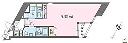 東急東横線 学芸大学駅 徒歩10分の賃貸マンション 2階ワンルームの間取り