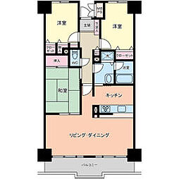 JR京浜東北・根岸線 大宮駅 徒歩13分の賃貸マンション 9階3LDKの間取り