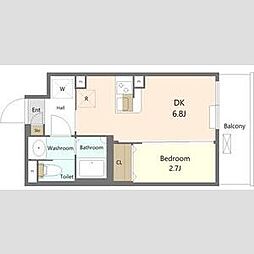 京急本線 梅屋敷駅 徒歩5分の賃貸マンション 1階1DKの間取り