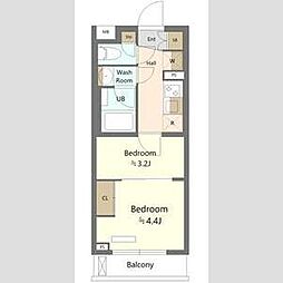 ES-Grande綾瀬 1階2Kの間取り