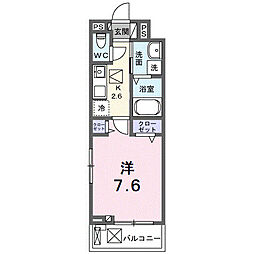 JR常磐線 龍ケ崎市駅 徒歩17分の賃貸アパート 1階1Kの間取り