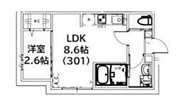 ＫＥＩＡＩ　ＲＥＳＩＤＥＮＣＥ　久米川II 3階1LDKの間取り
