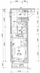 東急田園都市線 池尻大橋駅 徒歩7分の賃貸マンション 2階ワンルームの間取り