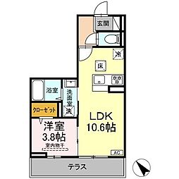 JR京浜東北・根岸線 港南台駅 徒歩5分の賃貸アパート 1階1LDKの間取り