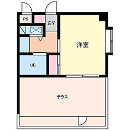 プライム雪谷 502 5階1Kの間取り