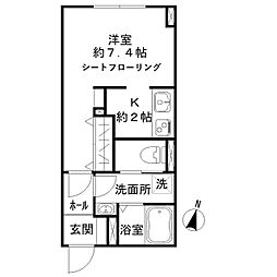 東京メトロ有楽町線 千川駅 徒歩8分の賃貸マンション 1階1Kの間取り