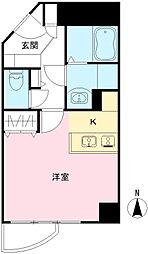 パークナードフィット田園調布 4階ワンルームの間取り