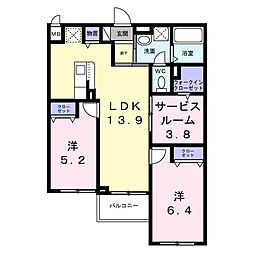 日暮里舎人ライナー 江北駅 徒歩10分の賃貸アパート 2階2LDKの間取り