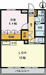 フェリス聖蹟II 103 1階1LDKの間取り