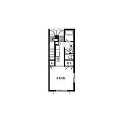 エステート泉塚 1階1Kの間取り