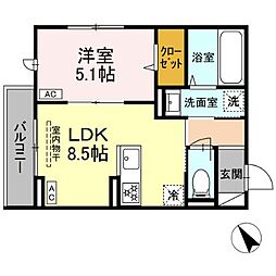 仮）D-room北新宿三丁目 3階1LDKの間取り