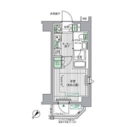 京成本線 青砥駅 徒歩1分の賃貸マンション 2階1Kの間取り