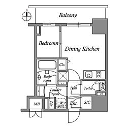 都営浅草線 本所吾妻橋駅 徒歩5分の賃貸マンション 6階1DKの間取り