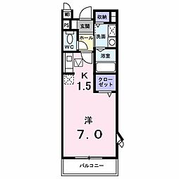 サンセール ワンルームの間取図画像