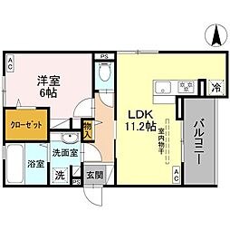 D-room Fiore ”N” 2階1LDKの間取り