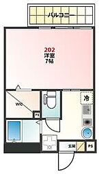 京成金町線 京成高砂駅 徒歩3分の賃貸アパート 2階1Kの間取り