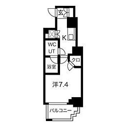 東急東横線 反町駅 徒歩4分の賃貸マンション 11階1Kの間取り