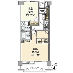 エヴァーグリーン東立石 4階1LDKの間取り