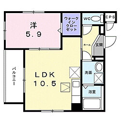 クレストネリマ 101 1階1LDKの間取り