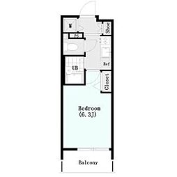 東京メトロ丸ノ内線 新中野駅 徒歩4分の賃貸マンション 2階1Kの間取り