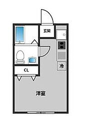 京急本線 鶴見市場駅 徒歩9分の賃貸アパート 2階ワンルームの間取り