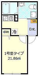京急本線 追浜駅 徒歩8分の賃貸アパート 3階1Kの間取り