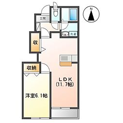Ｐｕｒｅ　Ｈｏｍｅ 1階1LDKの間取り