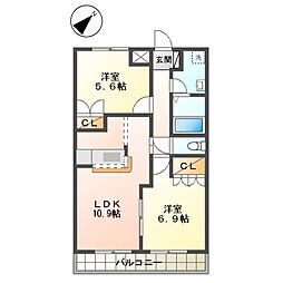 間取図画像 2LDK