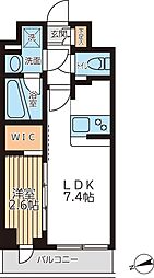 アジールコート西馬込II 1階1DKの間取り
