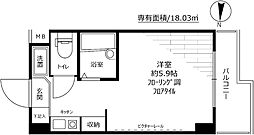スカイコート文京小石川 5階ワンルームの間取り