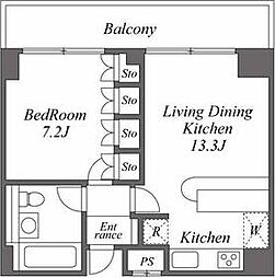 東京メトロ丸ノ内線 四谷三丁目駅 徒歩2分の賃貸マンション 3階1LDKの間取り