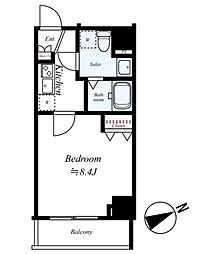 LE‐LION TOKYO EAST CORE 2階1Kの間取り