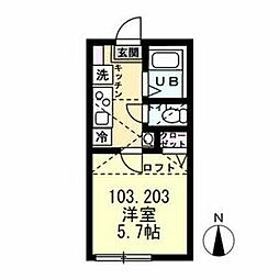 京急本線 杉田駅 徒歩12分の賃貸アパート 1階1Kの間取り