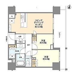 都営大江戸線 本郷三丁目駅 徒歩5分の賃貸マンション 5階2LDKの間取り