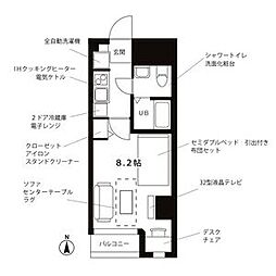 東京メトロ日比谷線 秋葉原駅 徒歩1分の賃貸マンション 9階1Kの間取り