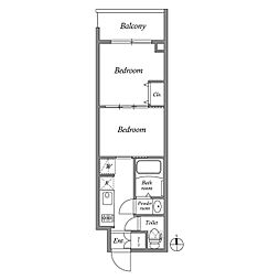 JR京浜東北・根岸線 蒲田駅 徒歩4分の賃貸マンション 6階2Kの間取り