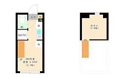 エスペランサ　平井 2階ワンルームの間取り