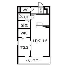 阪急京都本線 摂津市駅 徒歩9分の賃貸マンション 3階1LDKの間取り
