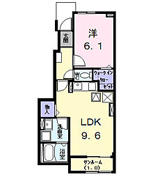 エスポワール　ＫIII 1階1LDKの間取り