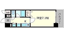 ベラジオ五条烏丸 2階1Kの間取り