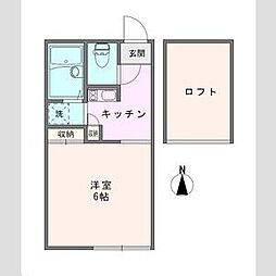 ノース・ドール 1階1Kの間取り