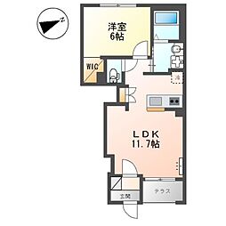 La Recolte (ラ レコルト) 1階1LDKの間取り