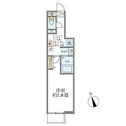 都電荒川線 荒川遊園地前駅 徒歩4分の賃貸アパート 1階1Kの間取り