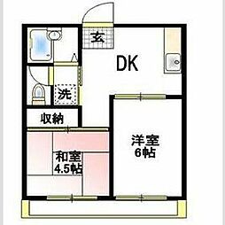JR京浜東北・根岸線 洋光台駅 徒歩11分の賃貸アパート 1階2DKの間取り