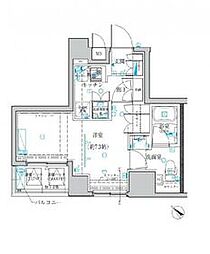 東京メトロ半蔵門線 水天宮前駅 徒歩3分の賃貸マンション 8階1Kの間取り