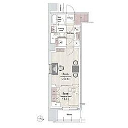 都営大江戸線 西新宿五丁目駅 徒歩7分の賃貸マンション 7階2Kの間取り