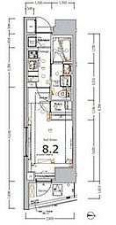 ＸＥＢＥＣ大鳥居ＡＳＹＬＣＯＵＲＴ 2階1DKの間取り