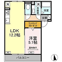 JR東海道本線 穂積駅 徒歩24分の賃貸アパート 2階1LDKの間取り
