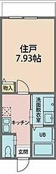 カインドネス東大和 3階1Kの間取り
